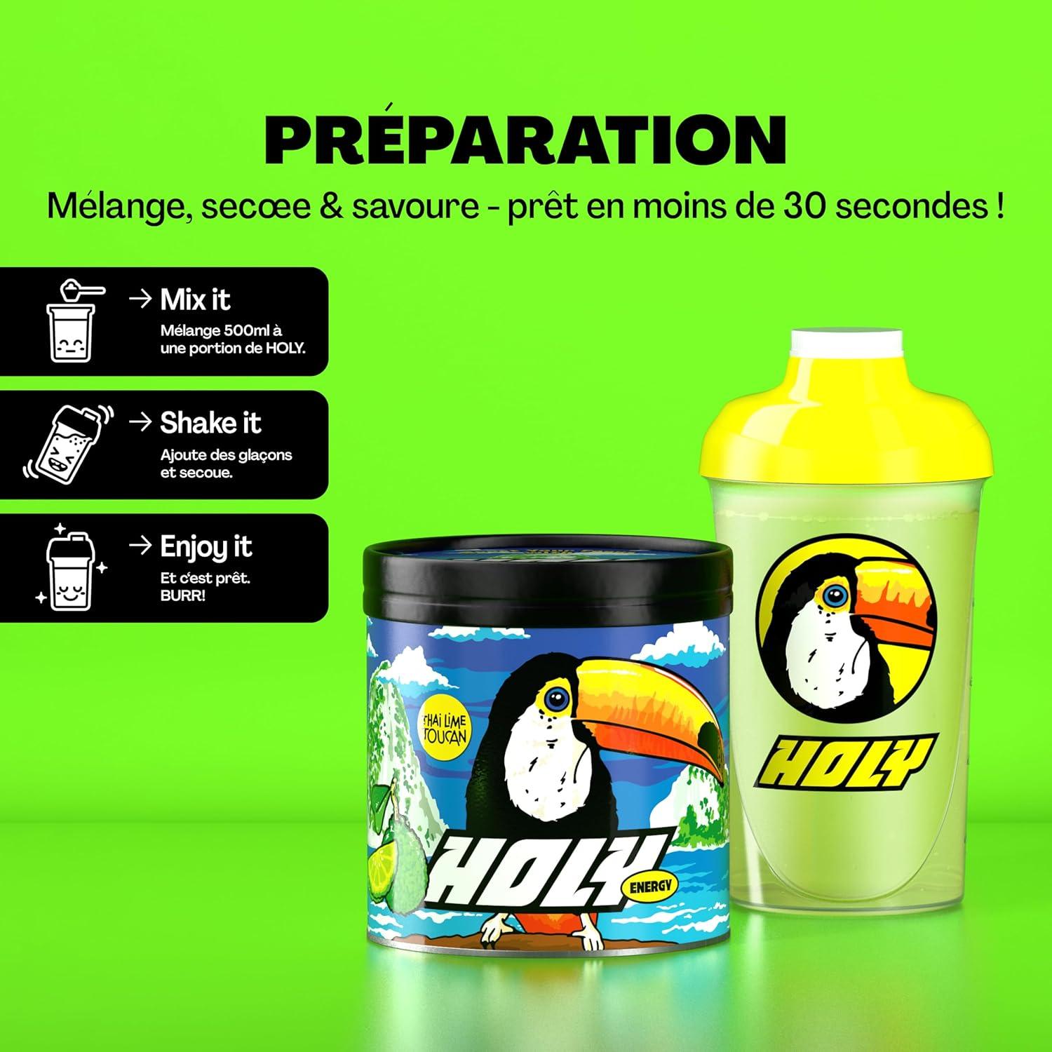 image:imageHOLY Energy Gaming Booster Gorillas Grape avec got de raisin vert en poudre 50 portions avec NewCaff amp extrait de th vert Focus Drink Vegan avec armes de fruits 100 naturelsThai Lime Toucan