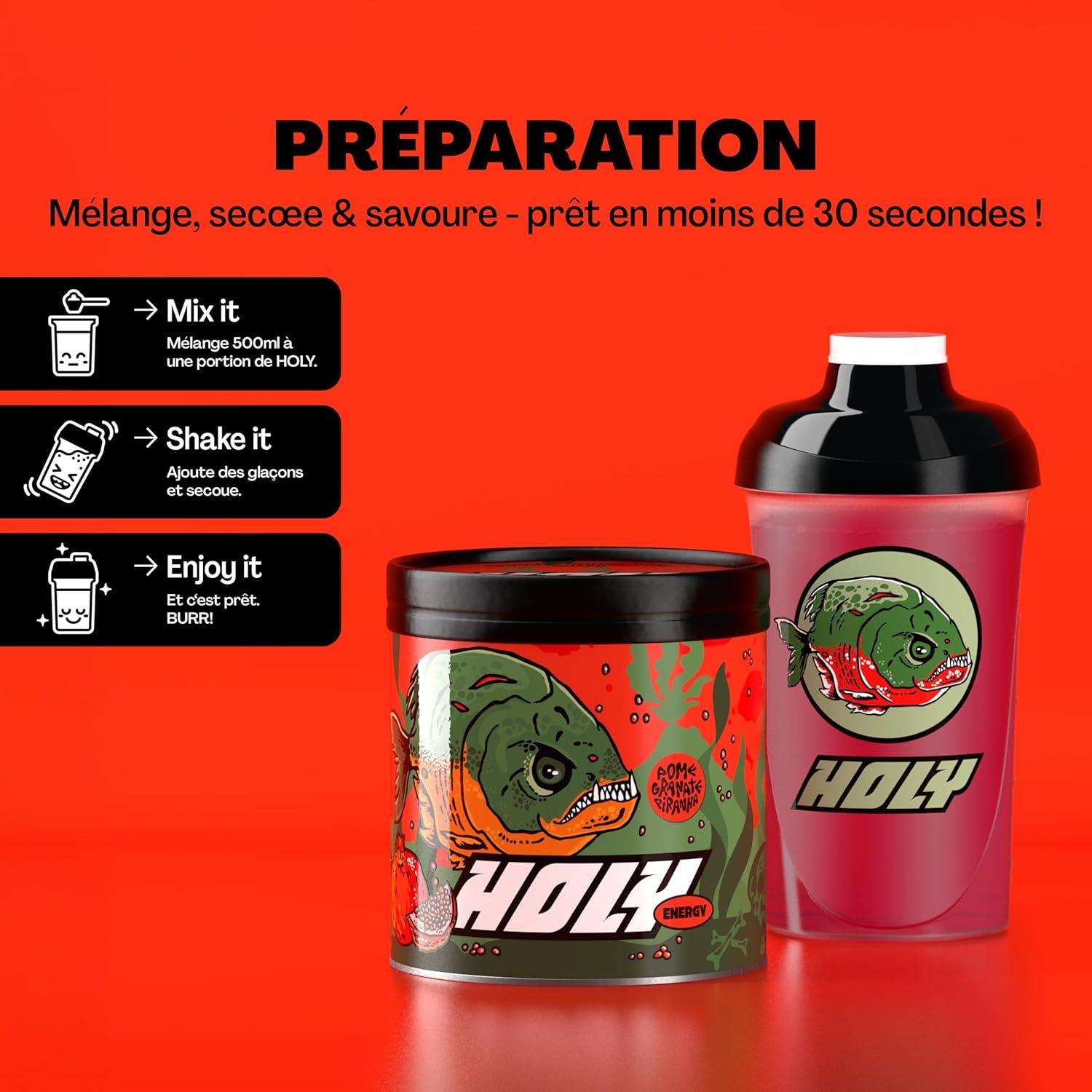 image:imageHOLY Energy Gaming Booster Gorillas Grape avec got de raisin vert en poudre 50 portions avec NewCaff amp extrait de th vert Focus Drink Vegan avec armes de fruits 100 naturelsPomegranate Piranha