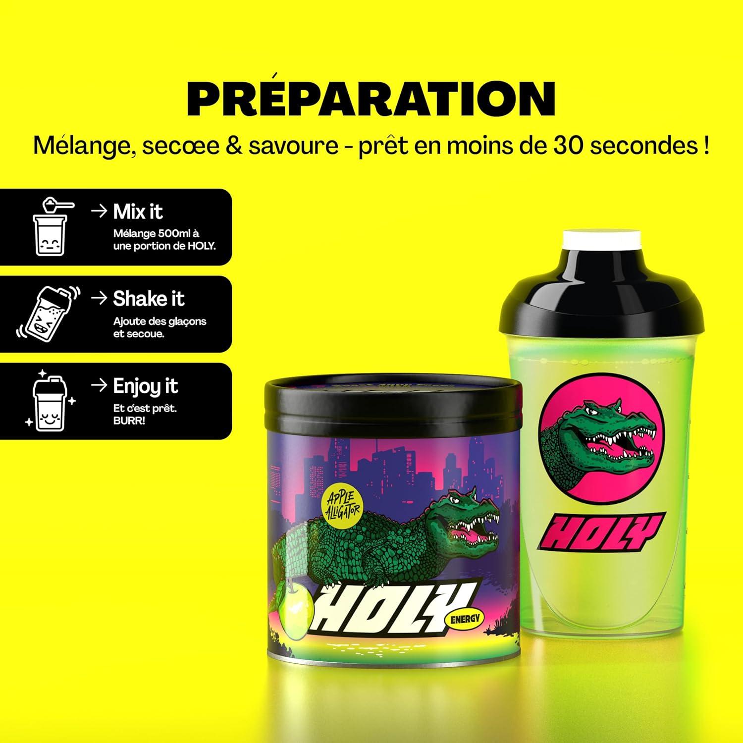 image:imageHOLY Energy Gaming Booster Gorillas Grape avec got de raisin vert en poudre 50 portions avec NewCaff amp extrait de th vert Focus Drink Vegan avec armes de fruits 100 naturelsApple Alligator