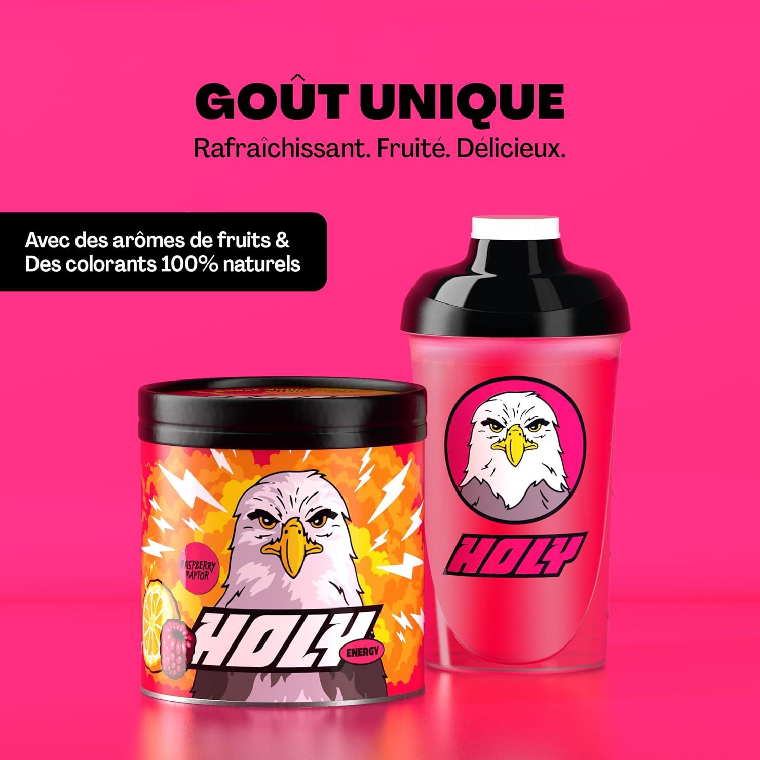 image:imageHOLY Energy Gaming Booster Gorillas Grape avec got de raisin vert en poudre 50 portions avec NewCaff amp extrait de th vert Focus Drink Vegan avec armes de fruits 100 naturelsRaspberry Raptor
