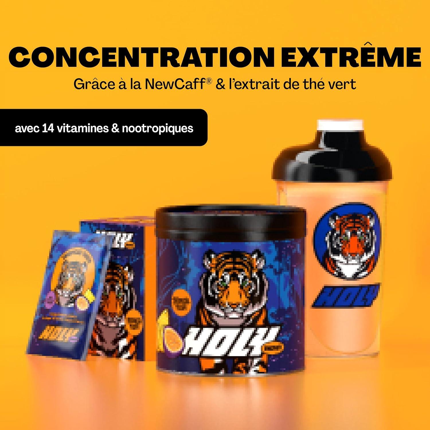 image:imageHOLY Energy Gaming Booster Gorillas Grape avec got de raisin vert en poudre 50 portions avec NewCaff amp extrait de th vert Focus Drink Vegan avec armes de fruits 100 naturelsTropical Tiger