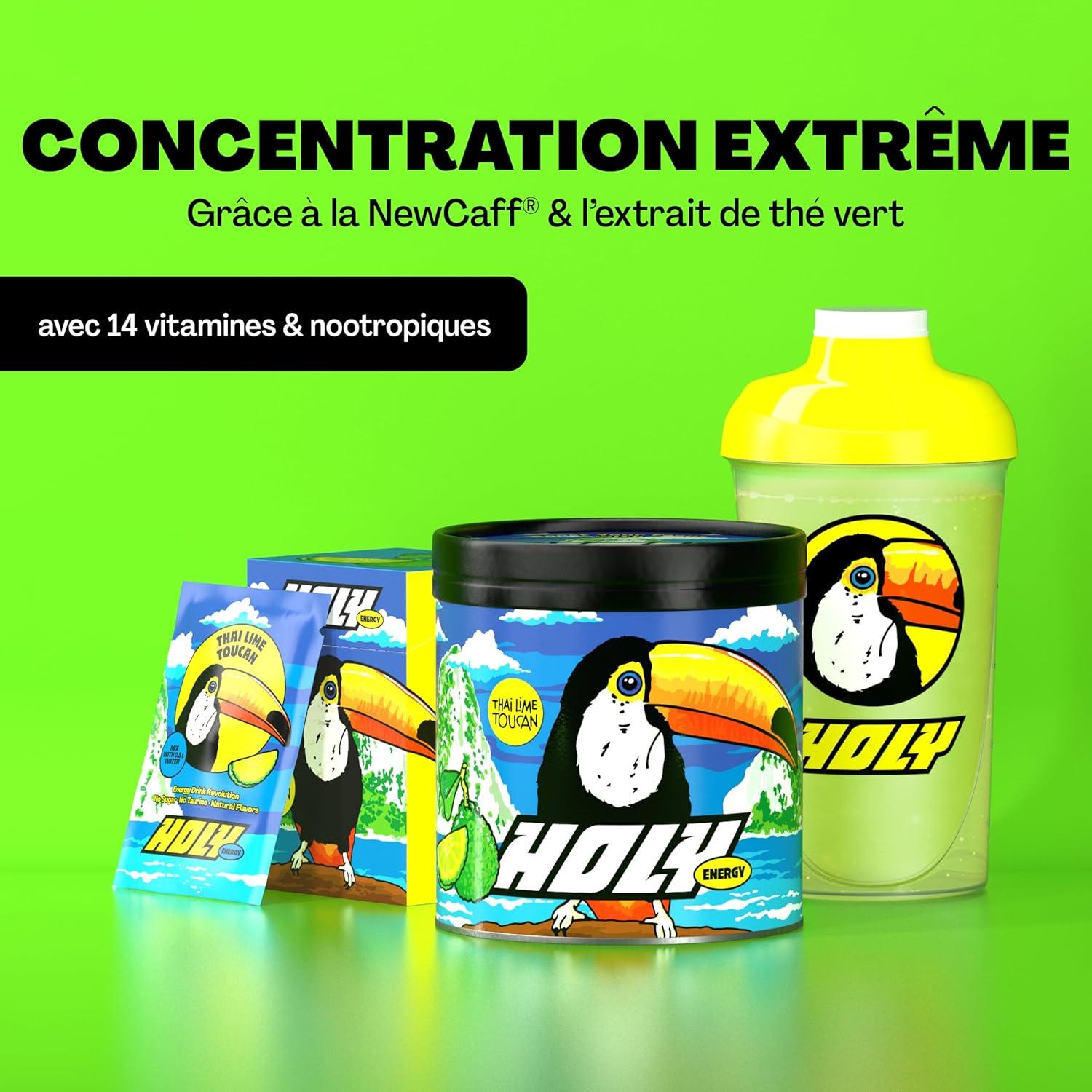 image:imageHOLY Energy Gaming Booster Gorillas Grape avec got de raisin vert en poudre 50 portions avec NewCaff amp extrait de th vert Focus Drink Vegan avec armes de fruits 100 naturelsThai Lime Toucan