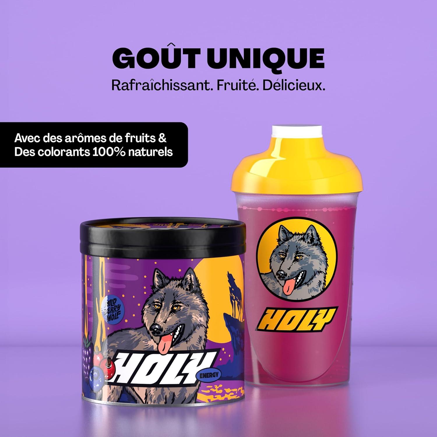 image:imageHOLY Energy Gaming Booster Gorillas Grape avec got de raisin vert en poudre 50 portions avec NewCaff amp extrait de th vert Focus Drink Vegan avec armes de fruits 100 naturelsWildberry Wolf
