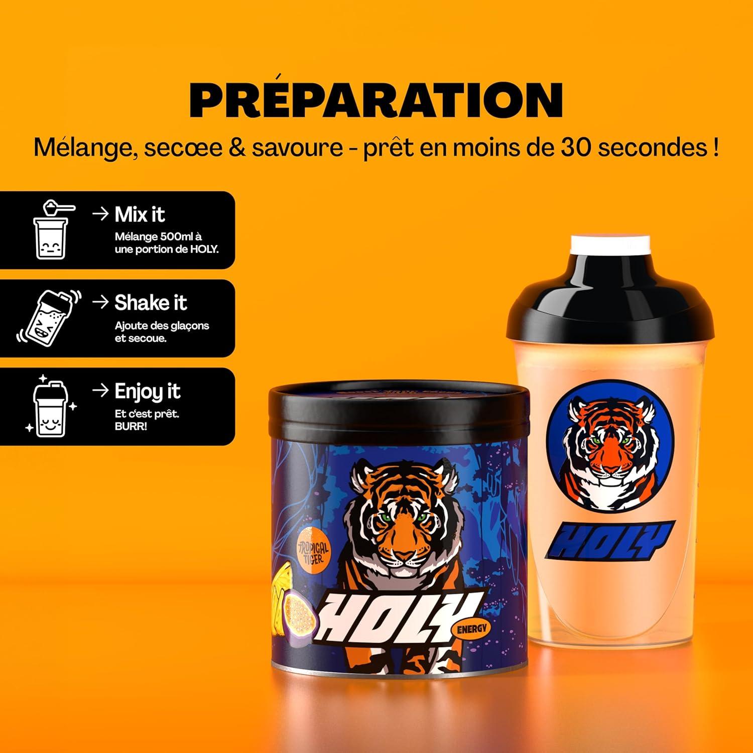 image:imageHOLY Energy Gaming Booster Gorillas Grape avec got de raisin vert en poudre 50 portions avec NewCaff amp extrait de th vert Focus Drink Vegan avec armes de fruits 100 naturelsTropical Tiger