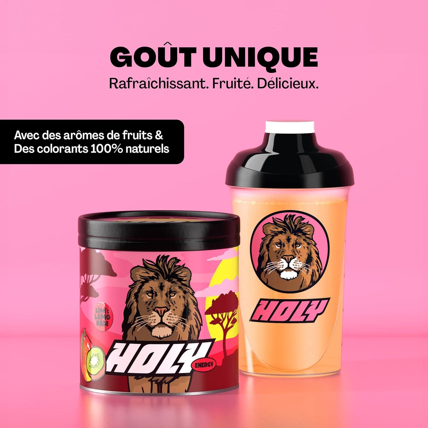 image:imageHOLY Energy Gaming Booster Gorillas Grape avec got de raisin vert en poudre 50 portions avec NewCaff amp extrait de th vert Focus Drink Vegan avec armes de fruits 100 naturelsLions Lemonade