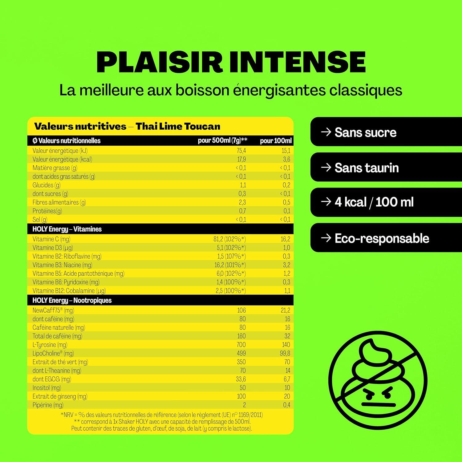 image:imageHOLY Energy Gaming Booster Gorillas Grape avec got de raisin vert en poudre 50 portions avec NewCaff amp extrait de th vert Focus Drink Vegan avec armes de fruits 100 naturelsThai Lime Toucan