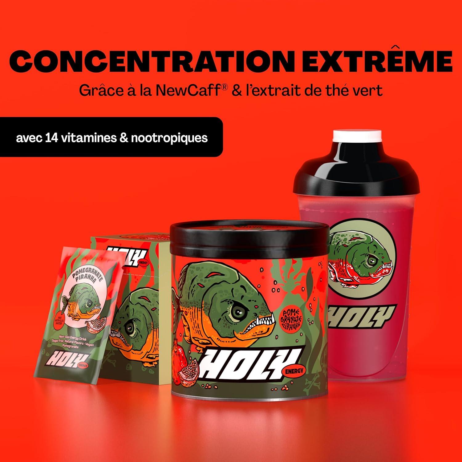 image:imageHOLY Energy Gaming Booster Gorillas Grape avec got de raisin vert en poudre 50 portions avec NewCaff amp extrait de th vert Focus Drink Vegan avec armes de fruits 100 naturelsPomegranate Piranha