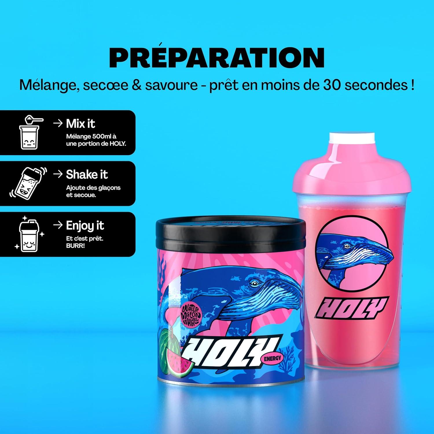 image:imageHOLY Energy Gaming Booster Gorillas Grape avec got de raisin vert en poudre 50 portions avec NewCaff amp extrait de th vert Focus Drink Vegan avec armes de fruits 100 naturelsWatermelon Whale