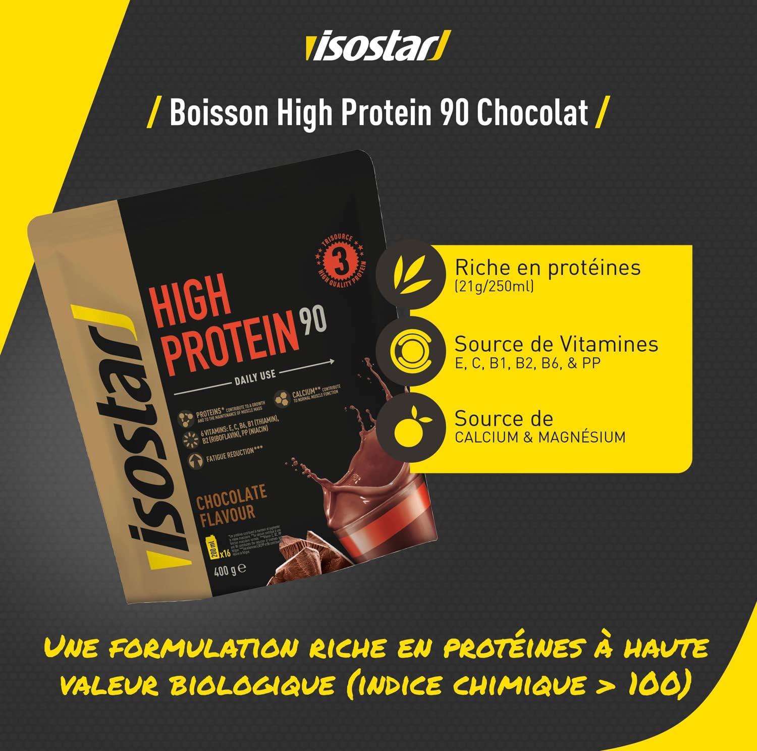 image:imageIsostar High Protein 90 Poudre pour Boisson Hyperprotine Chocolat 16 Boissons 400 gHigh Protein 90 Choco