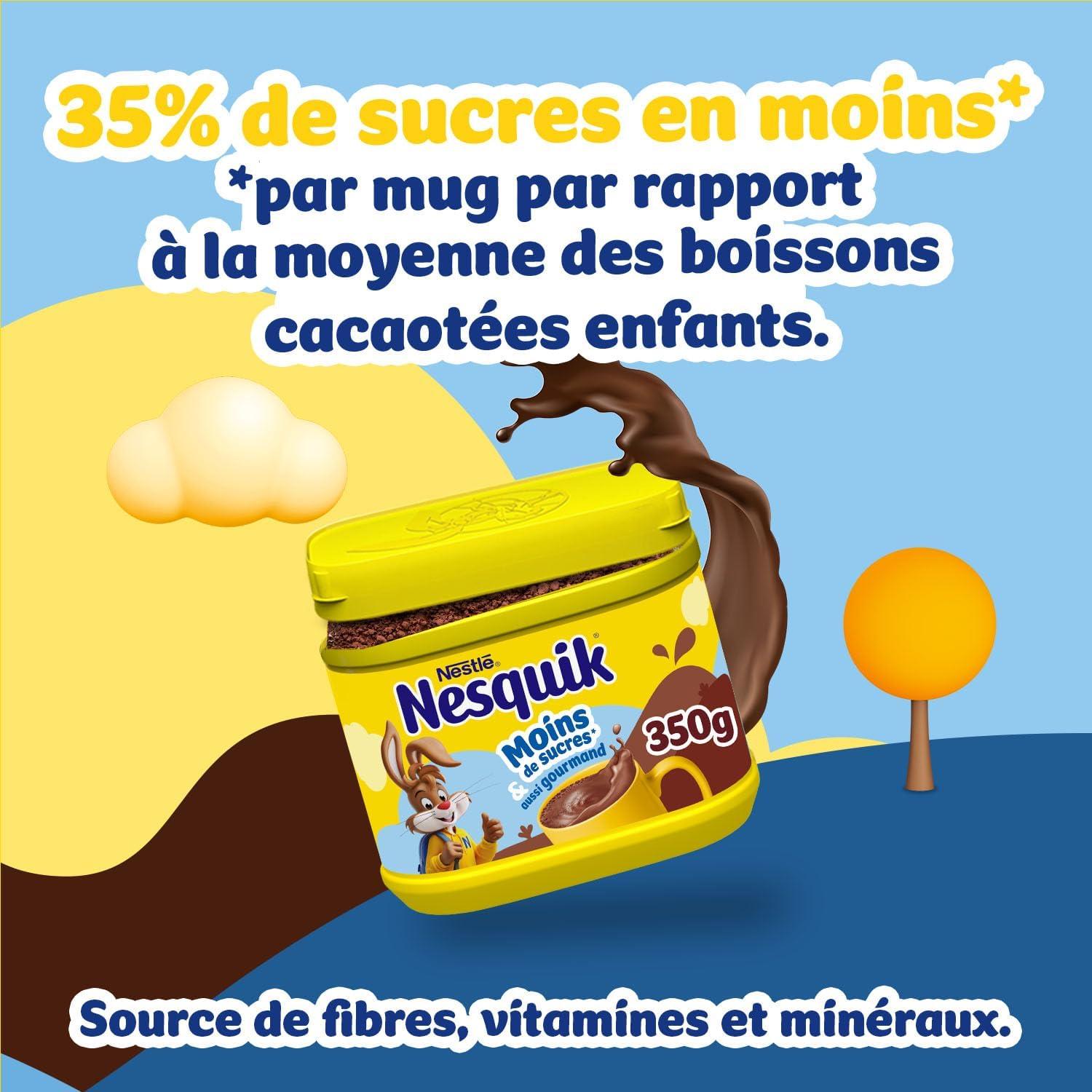 image:imageNESQUIK Chocolat en poudre Moins de sucre 350g350 g Lot de 1