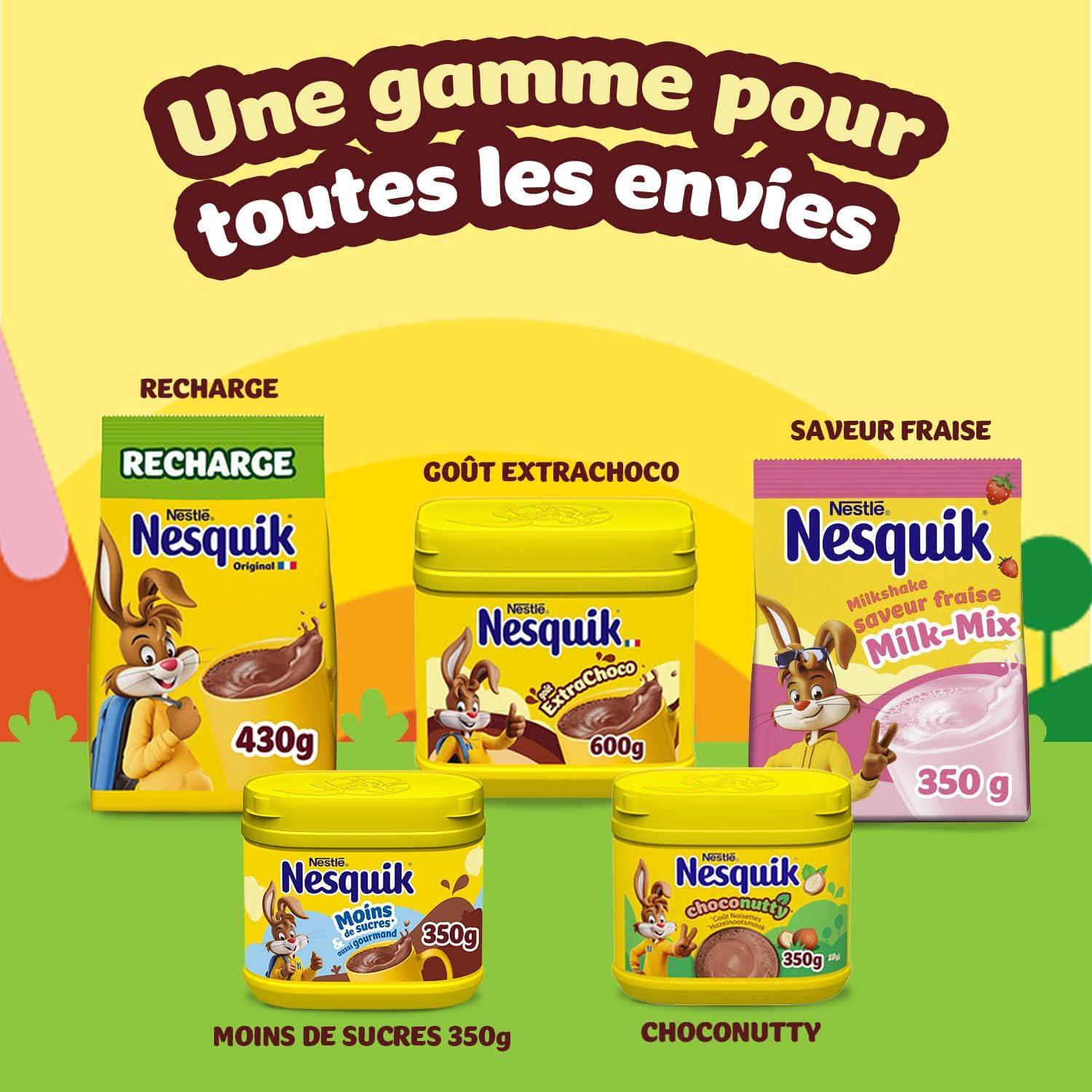 image:imageNESQUIK Chocolat en poudre Moins de sucre 350g350 g Lot de 2