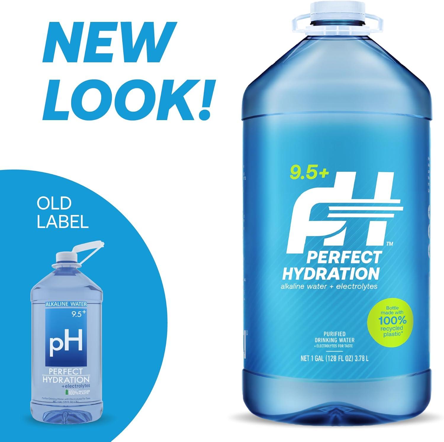 image:imagePerfect Hydration Eau potable alcaline au pH 95 minraux lectrolytes pour le got 2 botes de 38 litres 2 botes de 37854 mlAlcaline