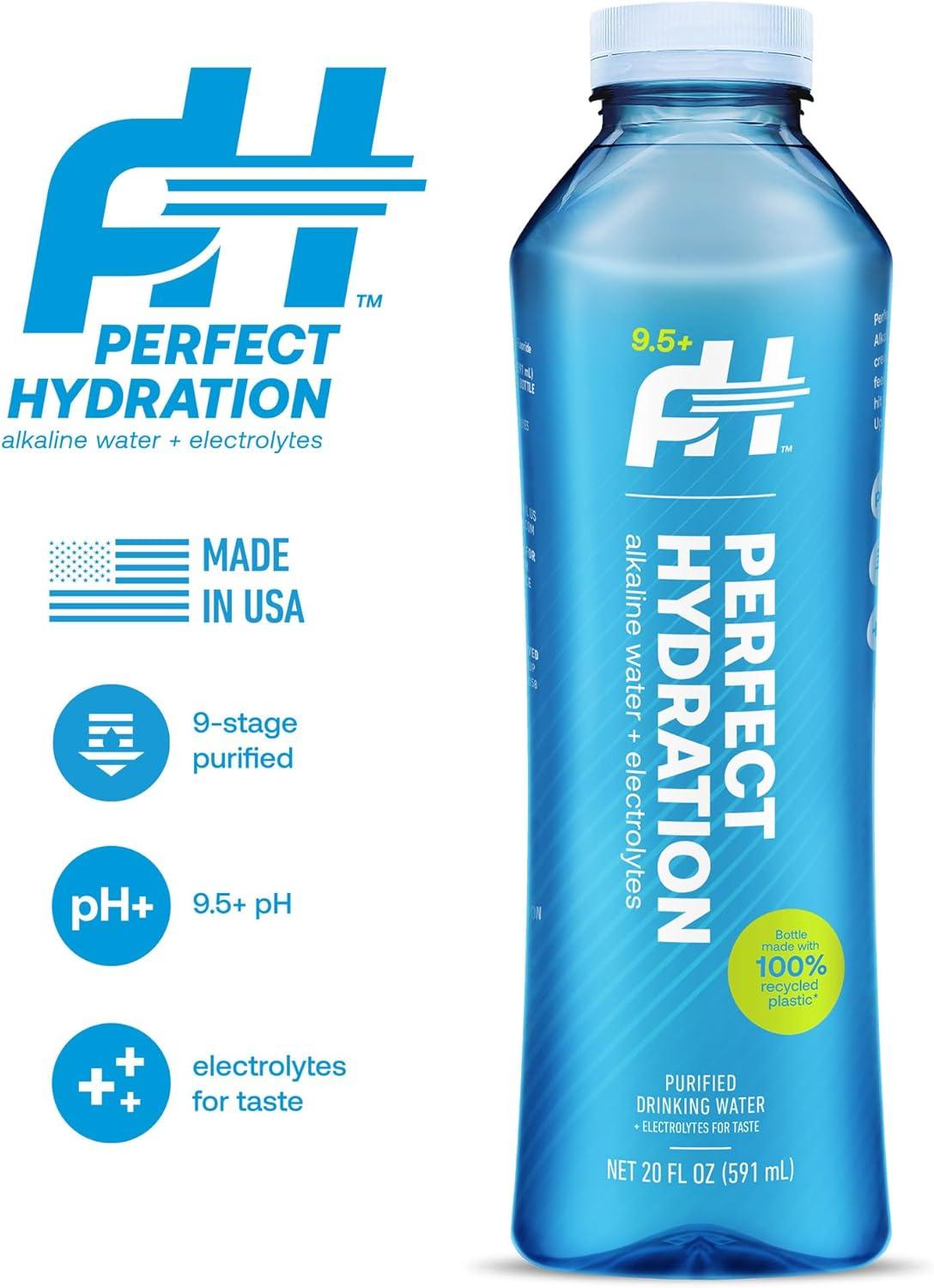 image:imagePerfect Hydration Eau potable alcaline au pH 95 minraux lectrolytes pour le got 2 botes de 38 litres 2 botes de 37854 mlWater