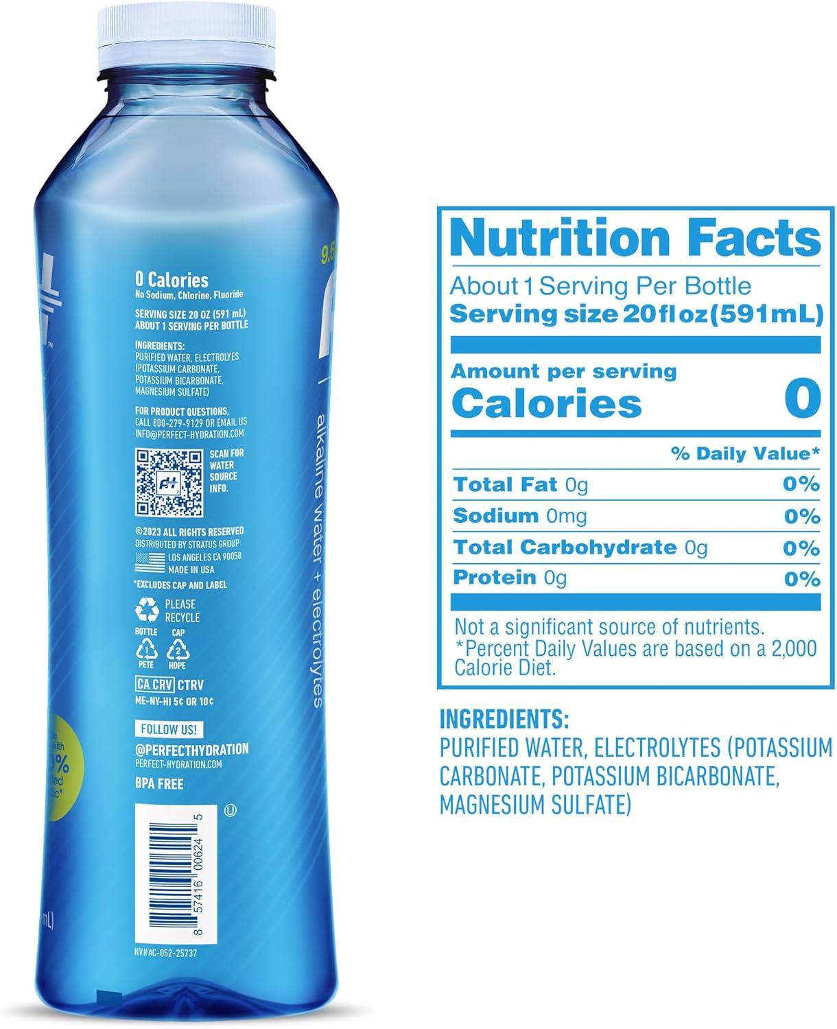 image:imagePerfect Hydration Eau potable alcaline au pH 95 minraux lectrolytes pour le got 2 botes de 38 litres 2 botes de 37854 mlWater