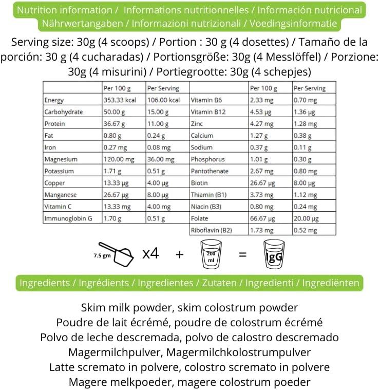 image:imagePoudre Laitire Premium au Colostrum 300g Mlange Naturel avec Lait en Poudre Boisson Nutritive Sans Additifs Origine NouvelleZlande