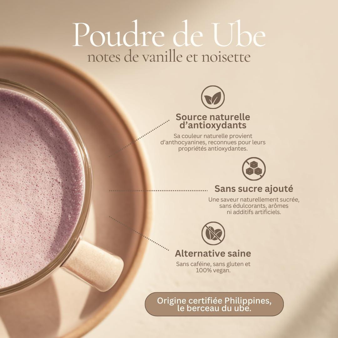 image:imagePoudre Ube Premium 100g Origine Philippines Riche en Antioxydants Idal Ube Latte Smoothies amp Ptisserie Sans Cafine Sans Gluten Vegan SEVEN TASTE Marque Franaise