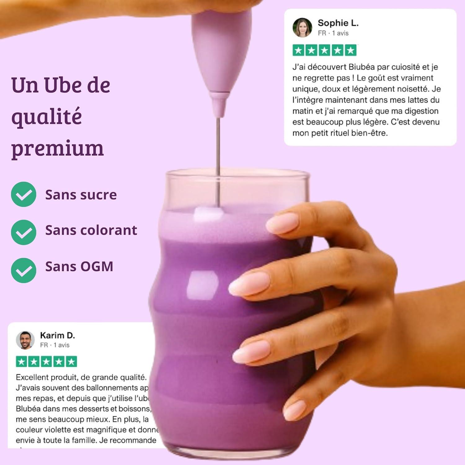 image:imagePoudre dUbe Premium Blubea Igname Violette Ube 100 Naturelle Riche en Antioxydants et Vitamines 100g ube latte Ptisseries Smoothie Sans Additifs sans sucre sans lactose vegan