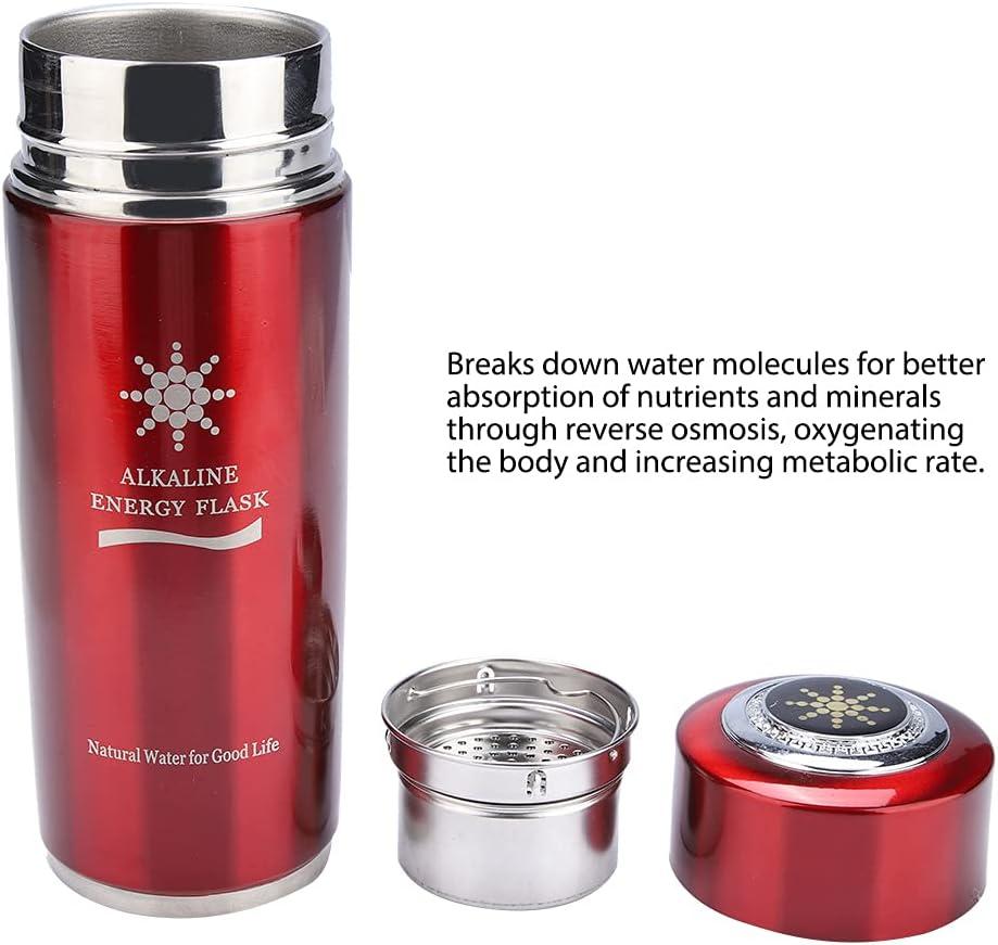image:imagePwshymi Bouteille Deau Alcaline Purifiante Nanonergie pour Stimuler le Mtabolisme et Amliorer limmunit Flacon en Acier Inoxydable de 400 Ml pour les Amateurs de sant BleuRouge