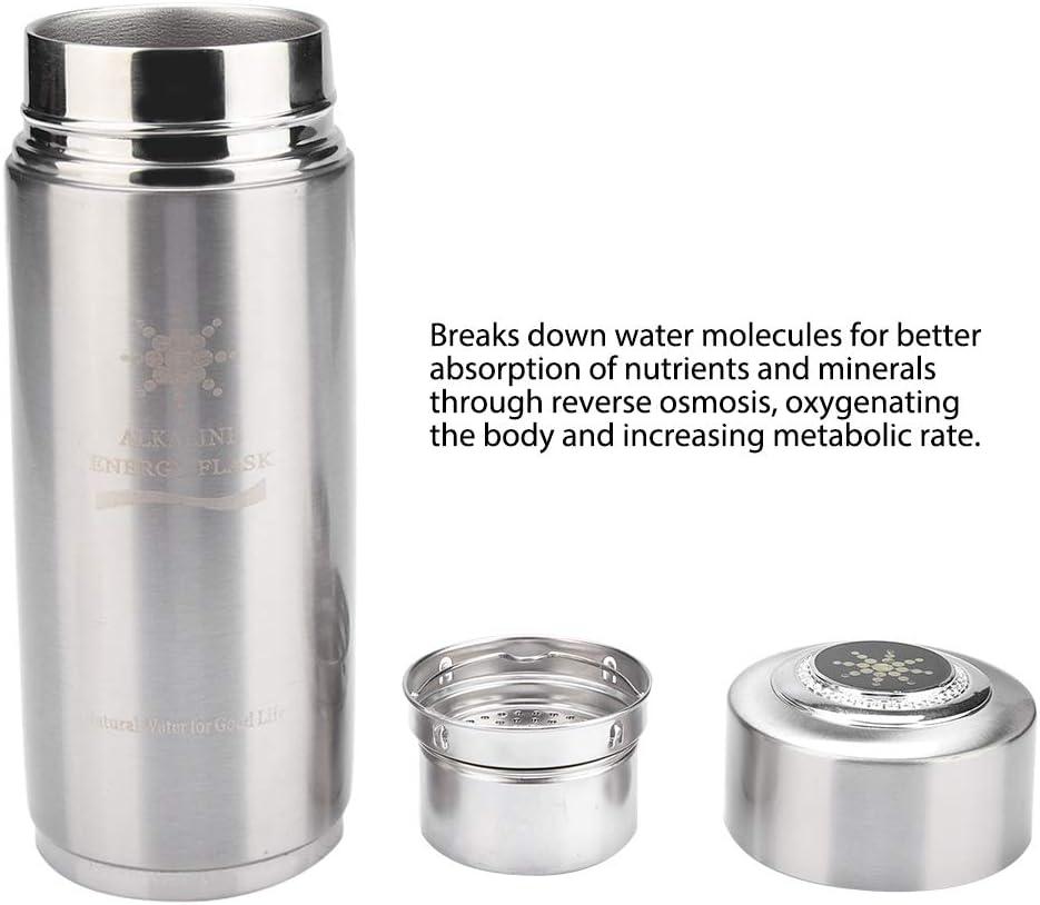 image:imagePwshymi Bouteille Deau Alcaline Purifiante Nanonergie pour Stimuler le Mtabolisme et Amliorer limmunit Flacon en Acier Inoxydable de 400 Ml pour les Amateurs de sant BleuArgent