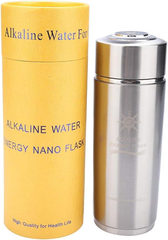image:imagePwshymi Bouteille Deau Alcaline Purifiante Nanonergie pour Stimuler le Mtabolisme et Amliorer limmunit Flacon en Acier Inoxydable de 400 Ml pour les Amateurs de sant BleuArgent