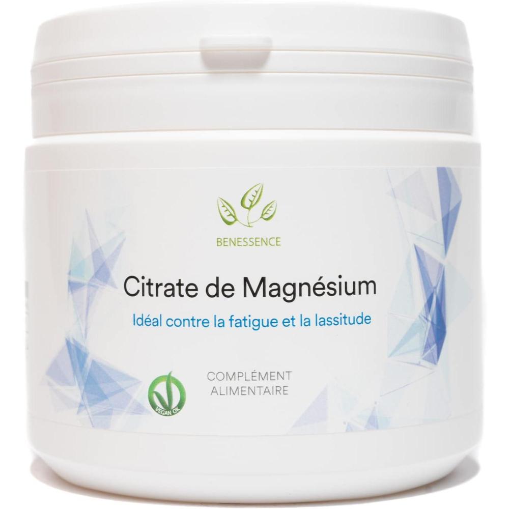 image:imageBenessence Citrate De Magnsium en poudre soluble Intgrateur Alimentaire 125 jours dintgration 500 g500 g Lot de 1