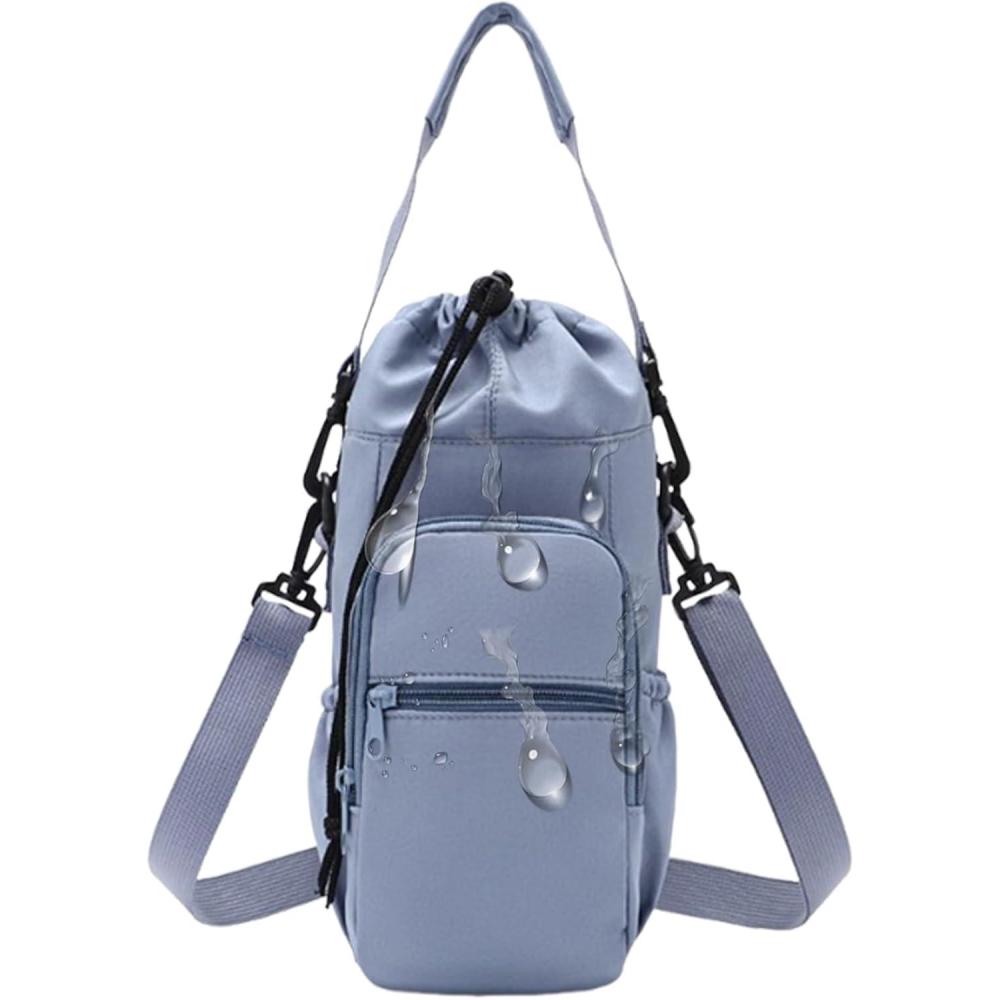 image:imageGnrique Sac Bouteille Deau Housse Isolante avec Poche PorteGourde Isotherme Pour ExtrieurPour Randonne Camping Plage Pche Sports Course Salle De Sport Voyage Femmes Hommes3