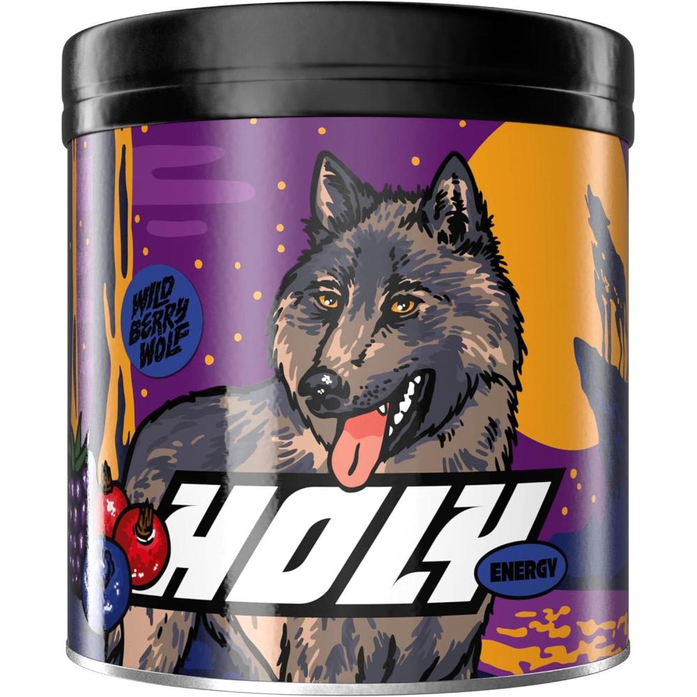 image:imageHOLY Energy Gaming Booster Gorillas Grape avec got de raisin vert en poudre 50 portions avec NewCaff amp extrait de th vert Focus Drink Vegan avec armes de fruits 100 naturelsWildberry Wolf
