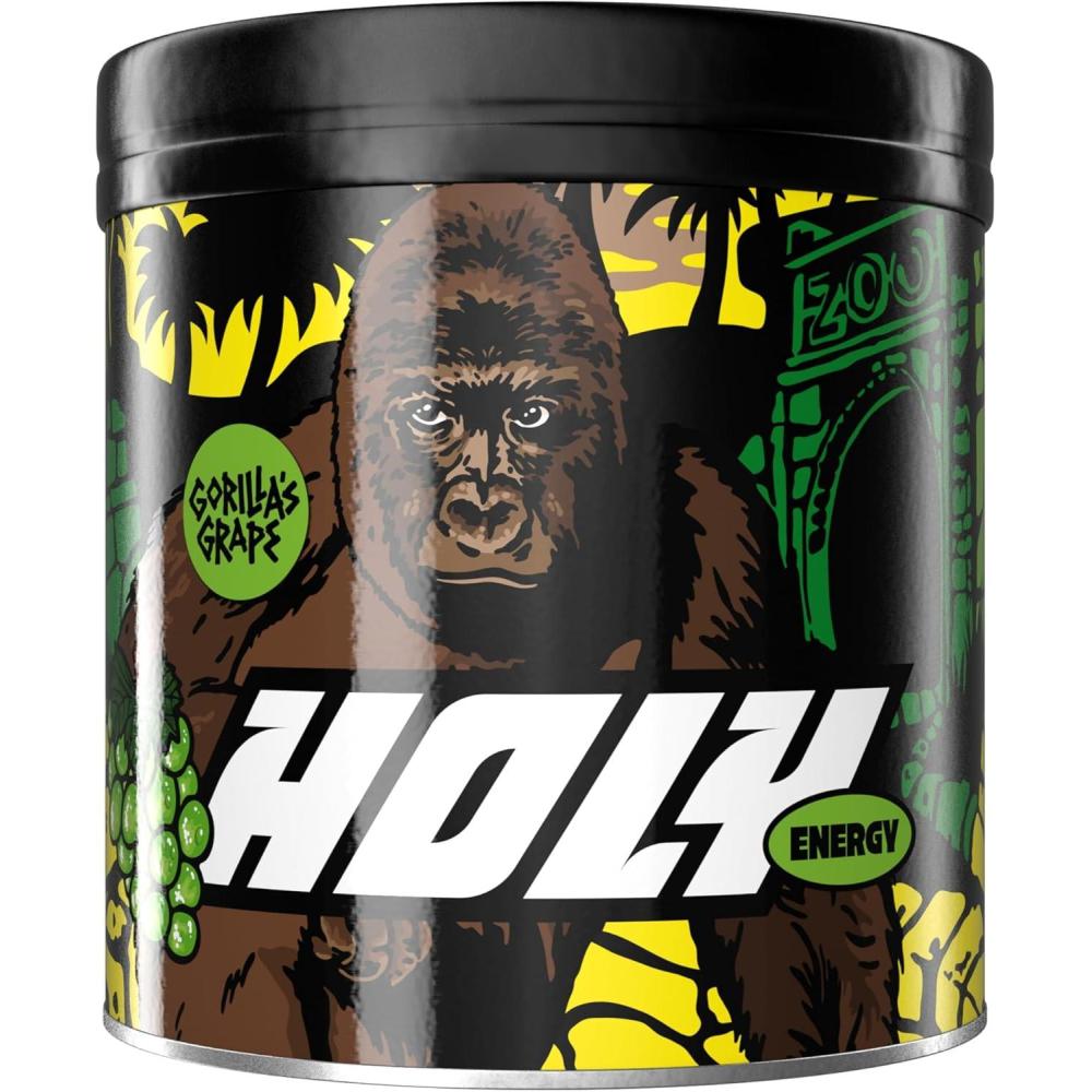 image:imageHOLY Energy Gaming Booster Gorillas Grape avec got de raisin vert en poudre 50 portions avec NewCaff amp extrait de th vert Focus Drink Vegan avec armes de fruits 100 naturelsGorillas Grape