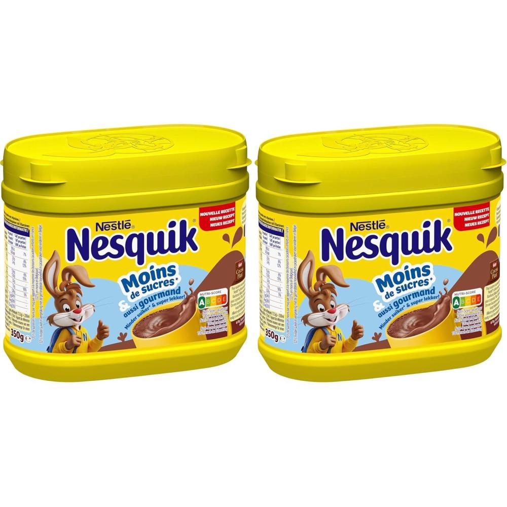image:imageNESQUIK Chocolat en poudre Moins de sucre 350g350 g Lot de 2