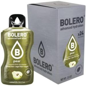 Bolero PEAR 24x3g | Jus en poudre sans sucre, édulcoré à la stévia + vitamine C | pour enfants et sportifs | sans gluten, végétalien | saveur de poire