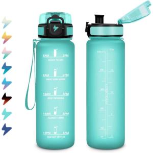 Bouteille Sport 1,5L, Bouteille d&rsquo;eau Motivation avec Marqueur de Temps, Gourde avec Filtre, Étanche, Gourde Reutilisable pour Enfant, Voyage, Gym Court, Course à Pied, Picnic, Randonnée, Bureau(17oz-500ml | Mat Violet Clair)