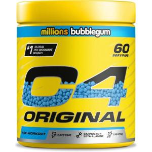 Cellucor C4 Original Pre Workout Powder, Bubblegum, 60 portions | Boisson énergétique en poudre sans sucre avec 150mg de caféine, 1500mg de créatine monohydrate, 1600mg de bêta-alanine.
