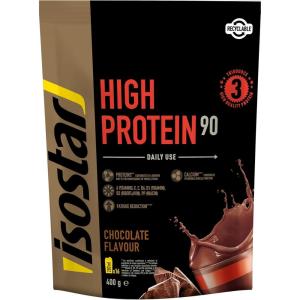 Isostar High Protein 90 Poudre pour Boisson Hyperprotéinée, Chocolat, 16 Boissons, 400 g(High Protein 90 Choco)