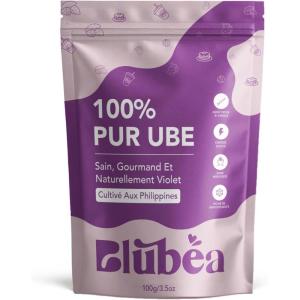 Poudre d’Ube Premium – Blubea (Igname Violette) Ube 100% Naturelle, Riche en Antioxydants et Vitamines, 100g ube latte, Pâtisseries, Smoothie, Sans Additifs, sans sucre, sans lactose, vegan