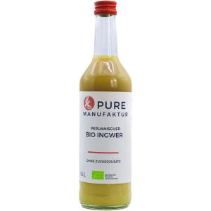 Pure Ginger Gingembre péruvien bio de qualité supérieure sans sucre ni additifs artificiels 100 % bio (DE-ÖKO-005), 500 ml