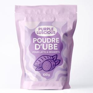 Purple Luscious – Poudre d’Ube Premium 100 g | Igname violette des Philippines 100% naturelle | Couleur intense & saveur douce | vegan, sans gluten, sans sucre ajouté | Idéale pour lattes, desserts