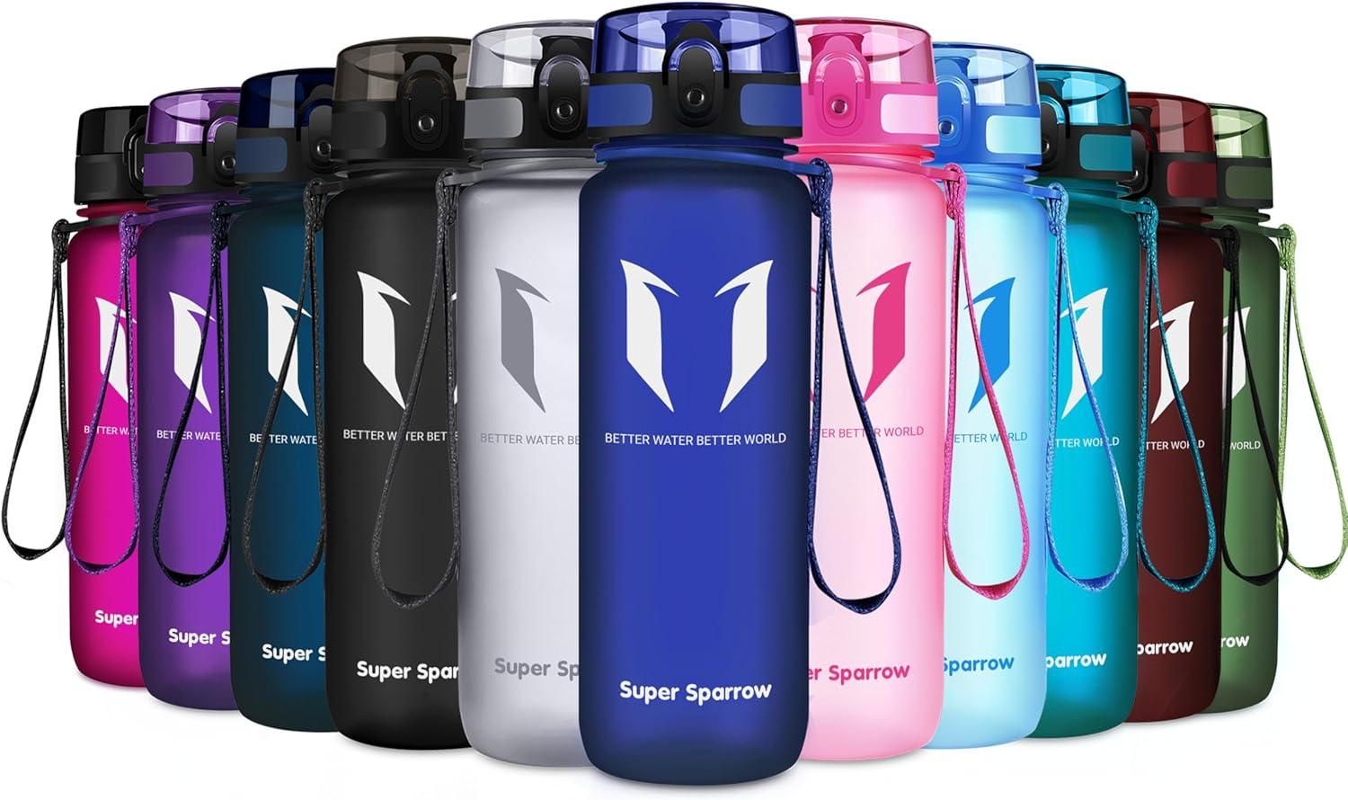 image:imageSuper Sparrow Bouteille deau Gourde 350ml500ml750ml1000ml sans BPA Convient pour Le Sport la randonne lcole Le Bureau en Plein airBleu de Mthyle