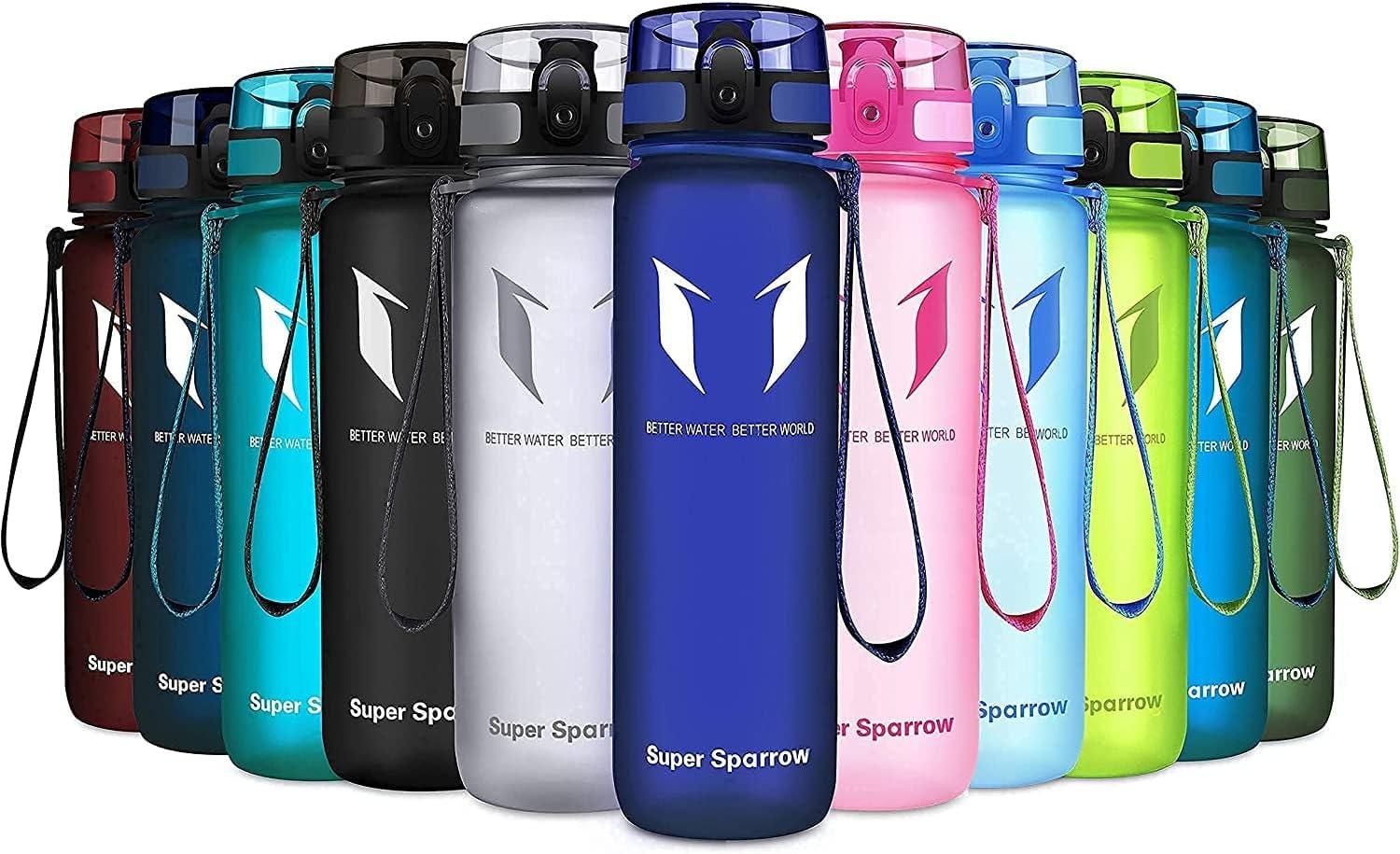 image:imageSuper Sparrow Bouteille deau Gourde 350ml500ml750ml1000ml sans BPA Convient pour Le Sport la randonne lcole Le Bureau en Plein airBleu de Mthyle