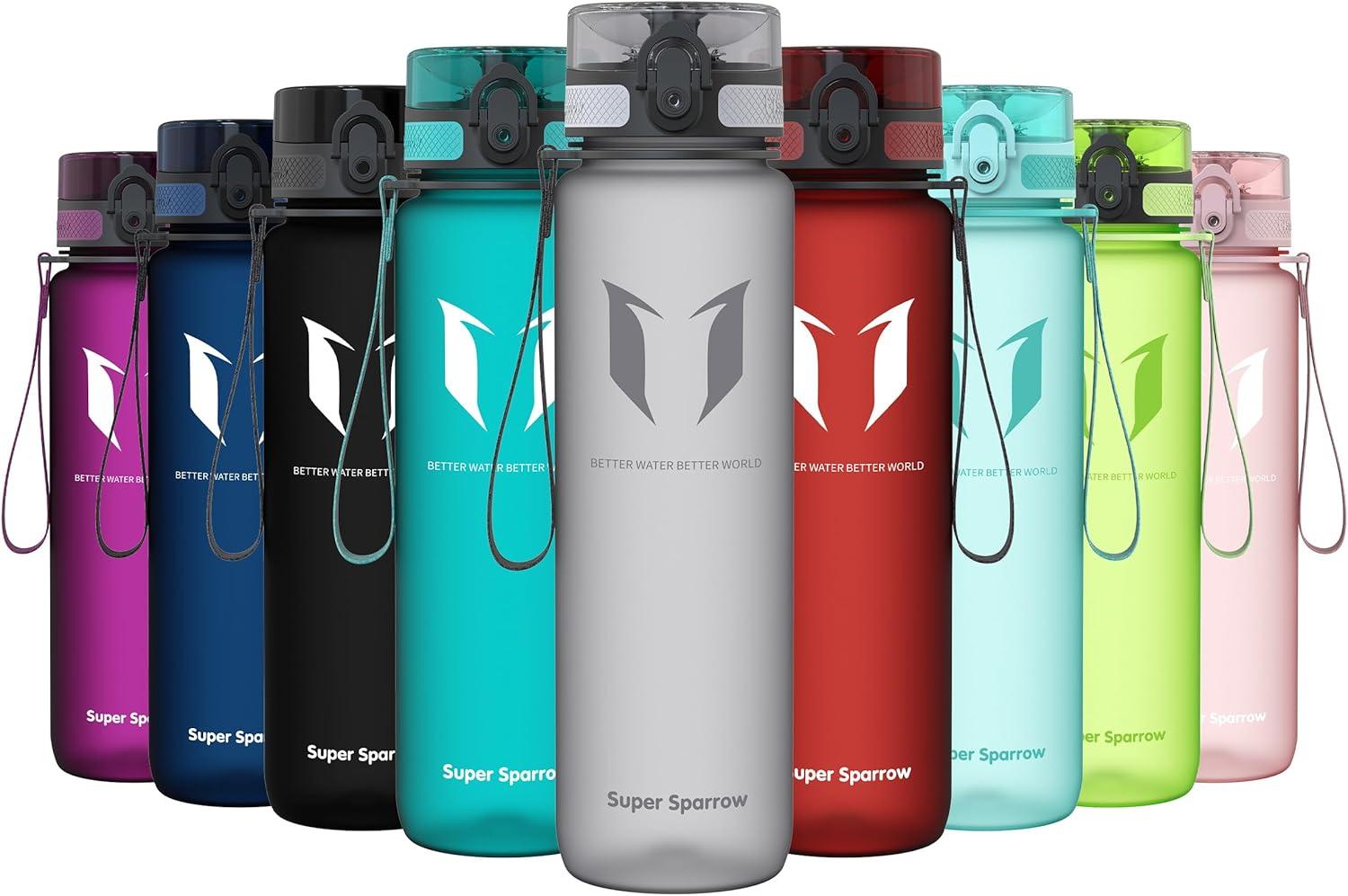 image:imageSuper Sparrow Bouteille deau Gourde 350ml500ml750ml1000ml sans BPA Convient pour Le Sport la randonne lcole Le Bureau en Plein airGris