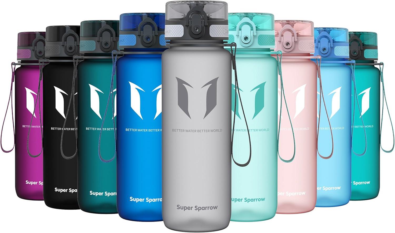 image:imageSuper Sparrow Bouteille deau Gourde 350ml500ml750ml1000ml sans BPA Convient pour Le Sport la randonne lcole Le Bureau en Plein airGris