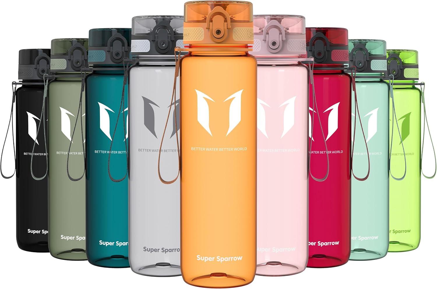 image:imageSuper Sparrow Bouteille deau Gourde 350ml500ml750ml1000ml sans BPA Convient pour Le Sport la randonne lcole Le Bureau en Plein airJaune Clair
