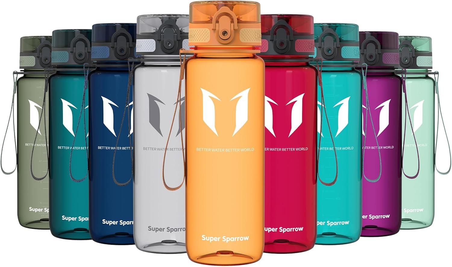 image:imageSuper Sparrow Bouteille deau Gourde 350ml500ml750ml1000ml sans BPA Convient pour Le Sport la randonne lcole Le Bureau en Plein airJaune Clair