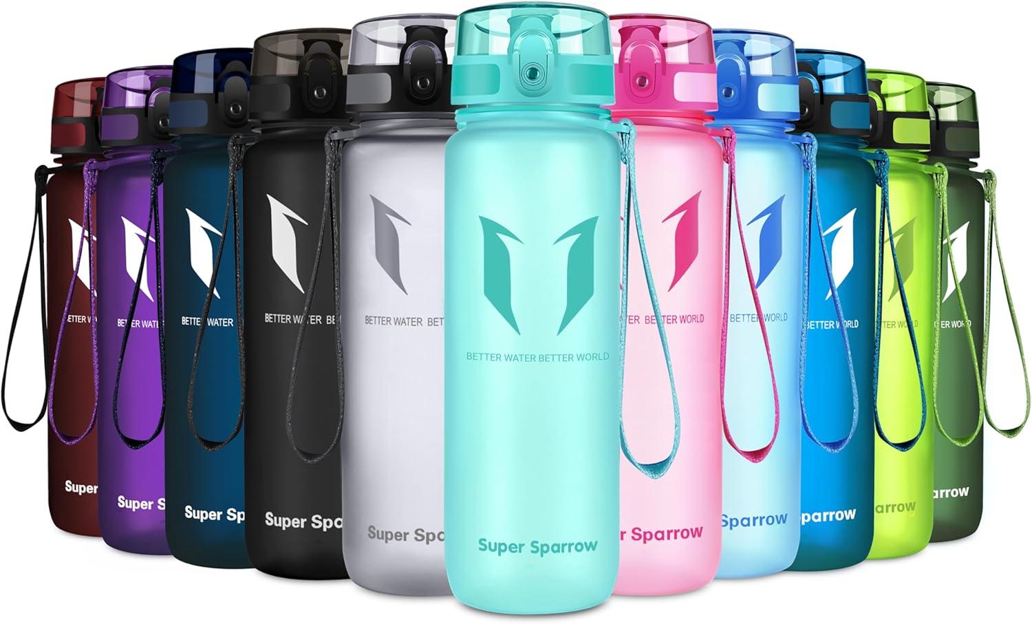 image:imageSuper Sparrow Bouteille deau Gourde 350ml500ml750ml1000ml sans BPA Convient pour Le Sport la randonne lcole Le Bureau en Plein airMenthe