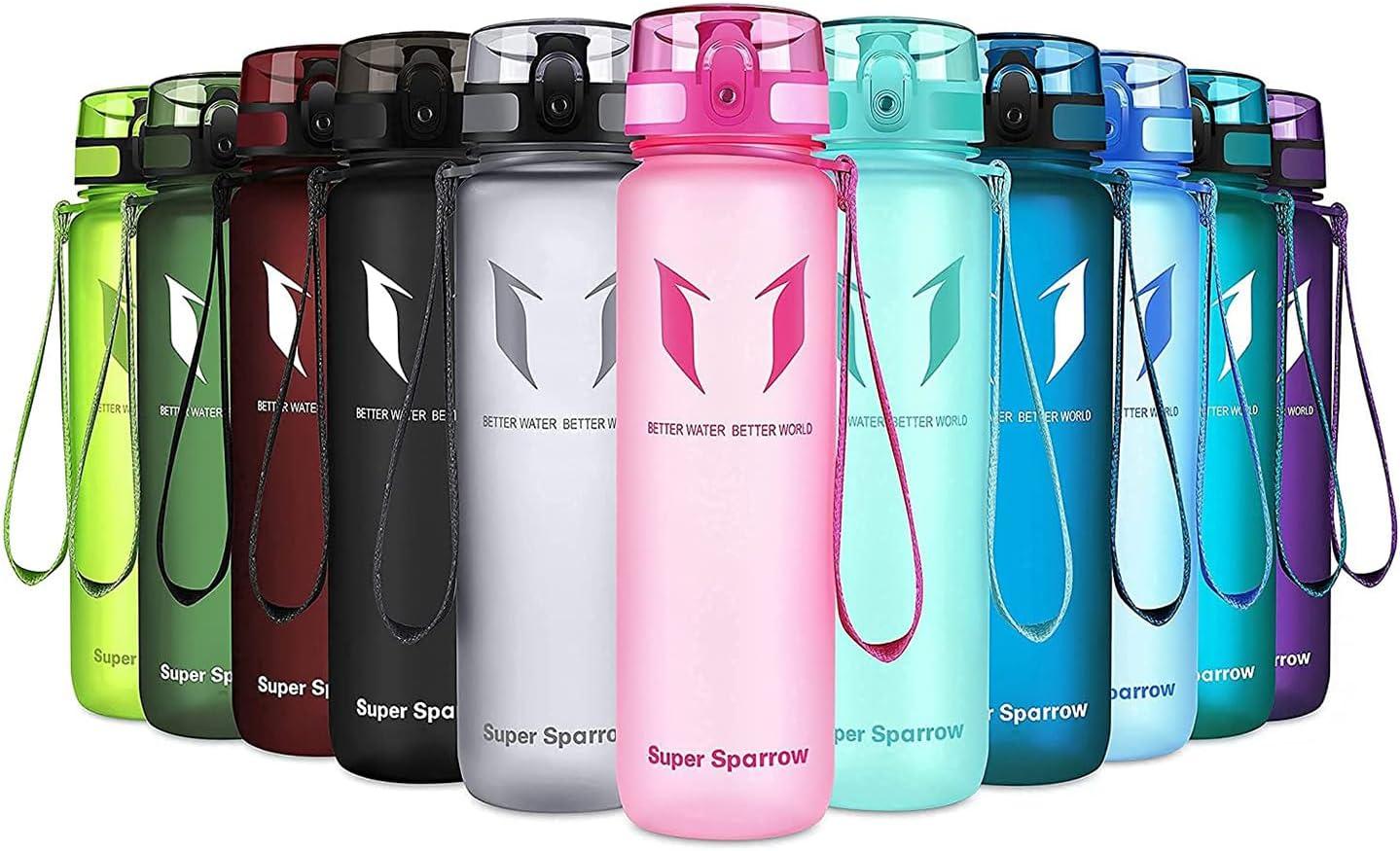 image:imageSuper Sparrow Bouteille deau Gourde 350ml500ml750ml1000ml sans BPA Convient pour Le Sport la randonne lcole Le Bureau en Plein airRose Rouge