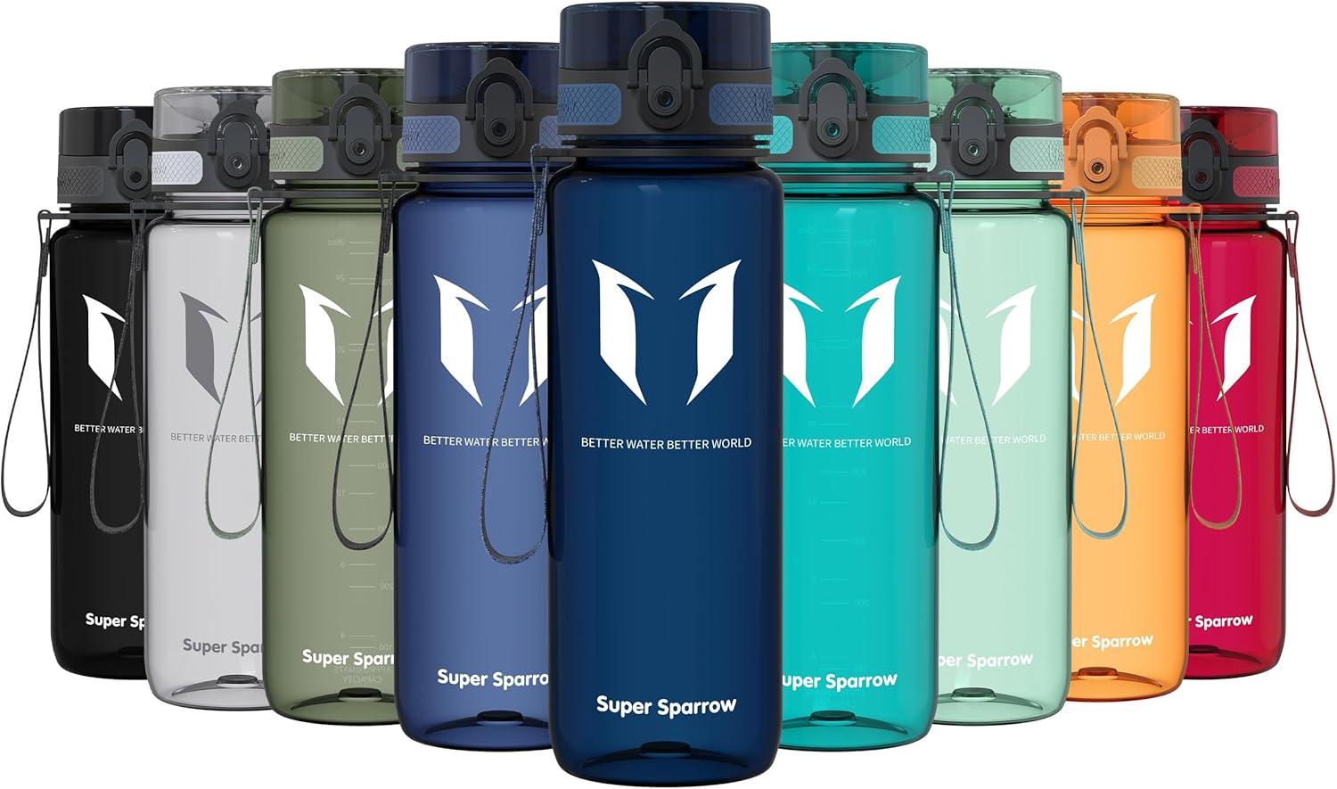 image:imageSuper Sparrow Bouteille deau Gourde 350ml500ml750ml1000ml sans BPA Convient pour Le Sport la randonne lcole Le Bureau en Plein airTransparent Myrtilles