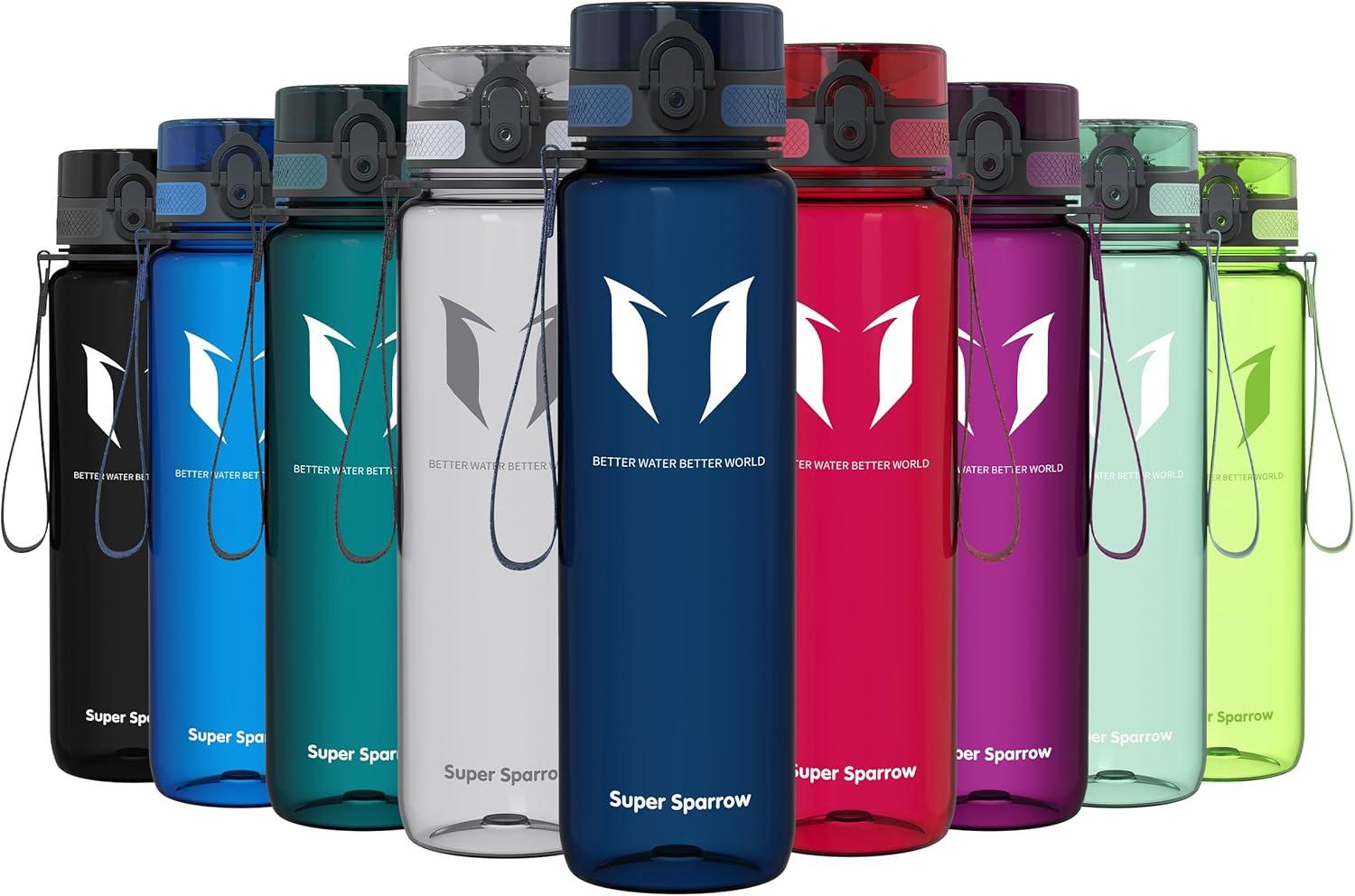 image:imageSuper Sparrow Bouteille deau Gourde 350ml500ml750ml1000ml sans BPA Convient pour Le Sport la randonne lcole Le Bureau en Plein airTransparent Myrtilles
