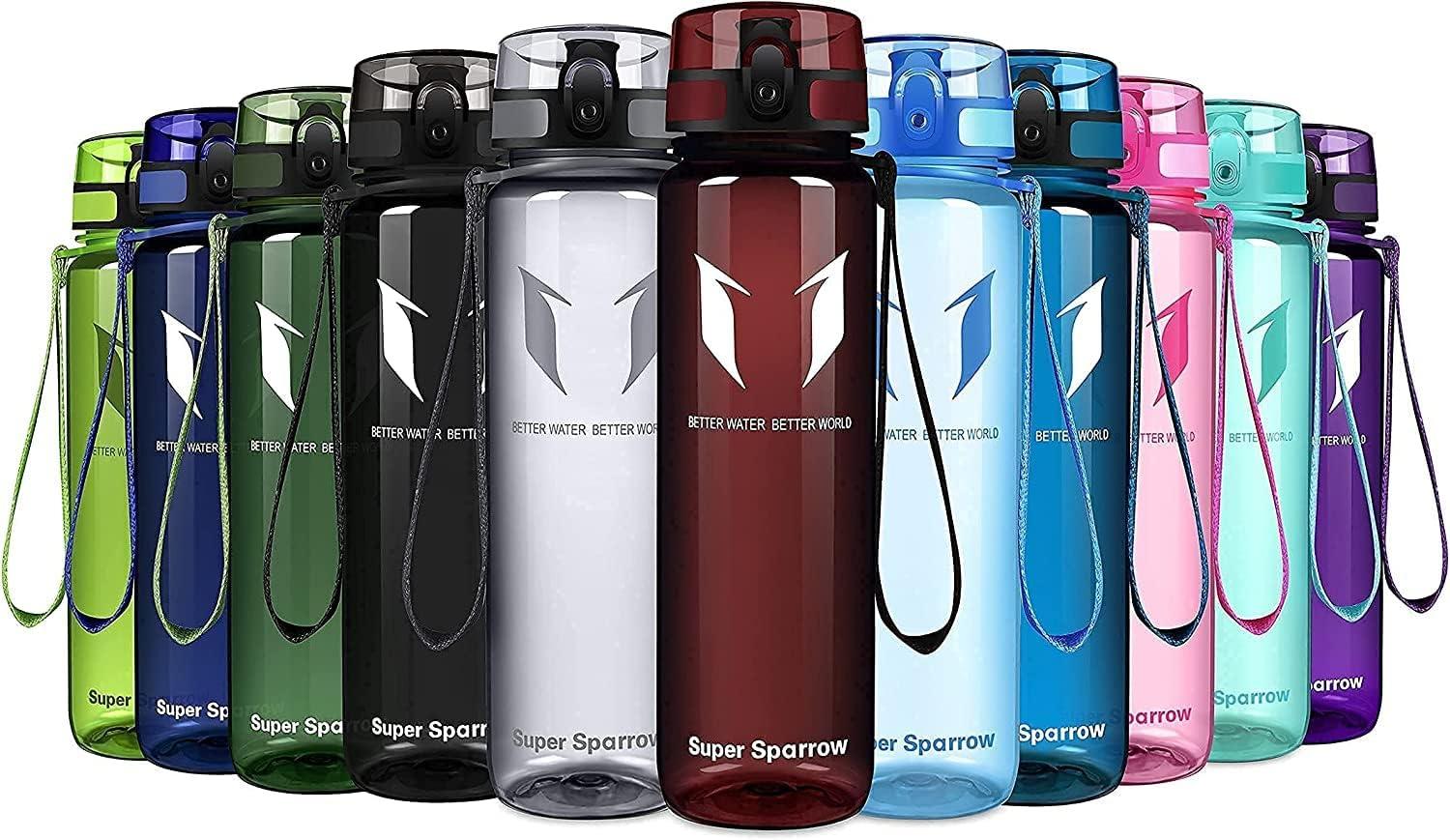 image:imageSuper Sparrow Bouteille deau Gourde 350ml500ml750ml1000ml sans BPA Convient pour Le Sport la randonne lcole Le Bureau en Plein airTransparent Rouge Imprial