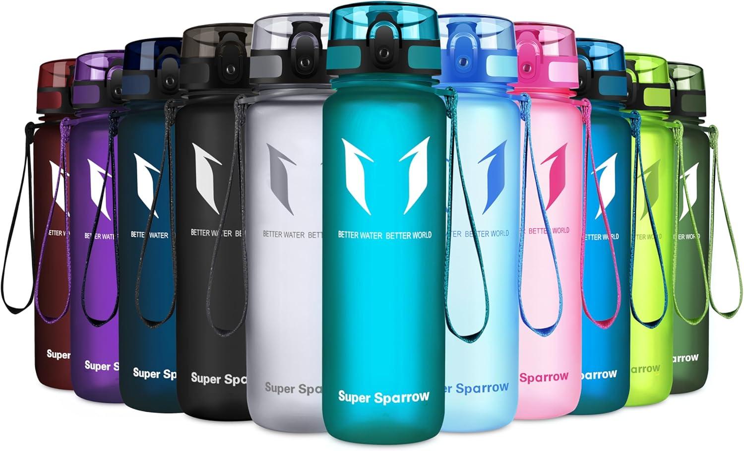 image:imageSuper Sparrow Bouteille deau Gourde 350ml500ml750ml1000ml sans BPA Convient pour Le Sport la randonne lcole Le Bureau en Plein airVerre de Mer
