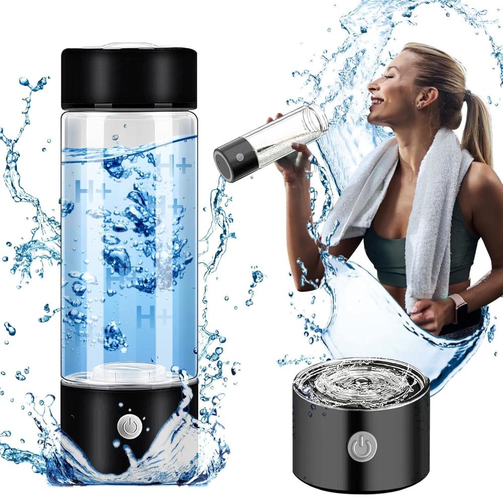 image:imageGnrateur dEau Dhydrogne 420ML Bouteille  Eau Hydrogne Gnrateur dEau Hydrogne Portable USB Bouteille dHydrogne Adapte pour le Sport le Voyages le CadeauxNoir