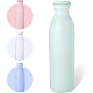 350 ml Bouteille D&rsquo;eau Isotherme, INOX Gourde Isotherme, Gourde INOX Reutilisable sans BPA, pour Maintien Chaud 12 Heures & Froid Jusqu’à 24 Heures, pour Voyage, Sport, Gym（Bleu）(Vert Menthe-600ml)